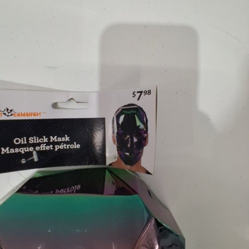 UNISEX WAY TO CELEBRATE! OIL SLICK MASK - OSFM - IRIDESCENT image 2