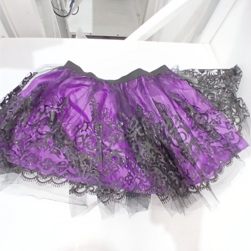 WOMEN'S GOTHIC TUTU - SMALL/MEDIUM - PURPLE / BLACK image 2