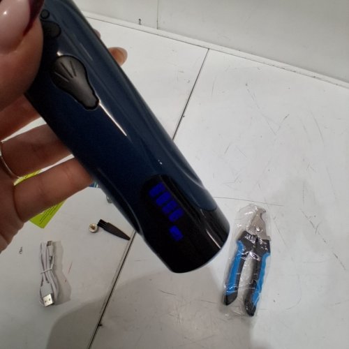 2PC YABIFE RECHARGEABLE ELECTRIC PET NAIL GRINDER AND CLIPPER KIT - BLACK/BLUE image 2
