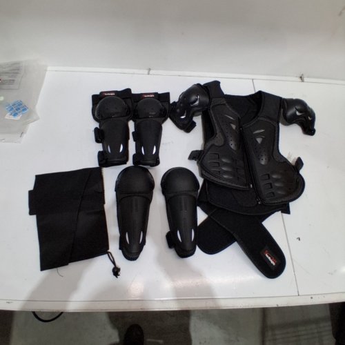 6pc KIDS UNISEX STARKNIGHTMT DIRT BIKE PROTECTIVE SUIT WITH 7 MM SHOCK-ABSORBING FOAM - FITS AGES 3 TO 10 - BLACK image 2