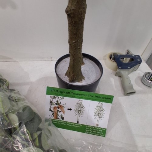 WARMPLANTS ARTIFICIAL EUCALYPTUS TREE -8FT -GREEN image 4