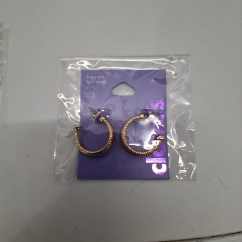 GIRLS CLAIRE'S TWIST HOOP EARRINGS -25 MM- GOLD-TONE (ITEM: 92413-4) image 2