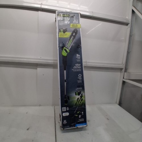 GREENWORKS PRO CORDLESS ADJUSTABLE POLESAW WITH CARRY STRAP - BATTERY & CHARGER NOT INCLUDED - 80V - 10" BLADE - 9FT-14FT - GREEN/BLACK - (MODEL: PS80L000) image 4