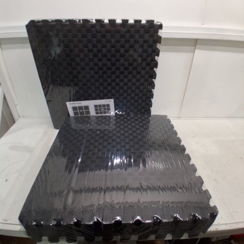 12PK CAP BARBELL INTERLOCKING DOUBLE-SIDES TATAMI FOAM FAT - 24" X 24" X 3/4" - BLACK (MODEL: MTIS-2206AX2) image 2