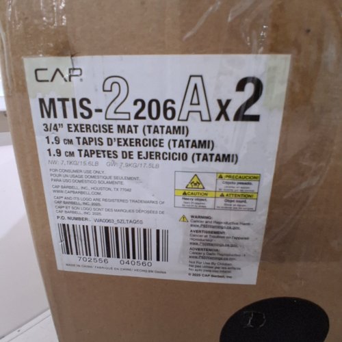 12PK CAP BARBELL INTERLOCKING DOUBLE-SIDES TATAMI FOAM FAT - 24" X 24" X 3/4" - BLACK (MODEL: MTIS-2206AX2) image 5