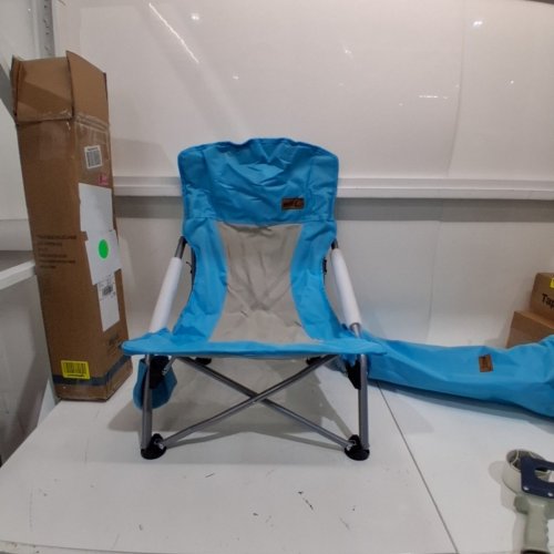 NICEC / NICE C LOW RECLINING FOLDABLE PORTABLE OUTDOOR BEACH/FESTIVAL CHAIR WITH CUP HOLDER AND CARRY BAG - 23" - BLUE (MODEL: NCTSY1111) image 3
