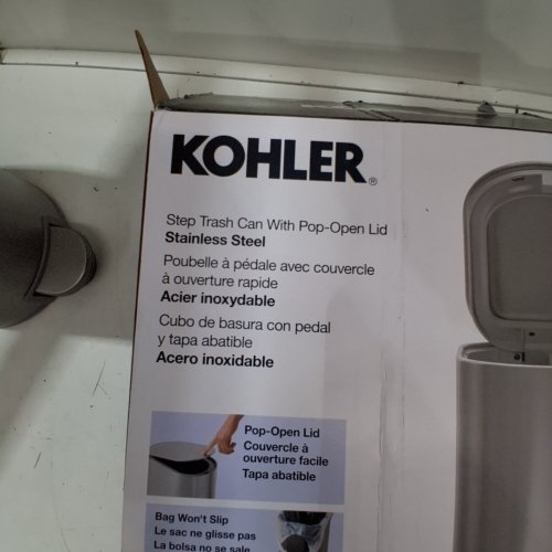 KOHLER STEP TRASH CAN WITH POP-OPEN LID - 2.1 GAL - SILVER (MODEL: 1938012) image 2