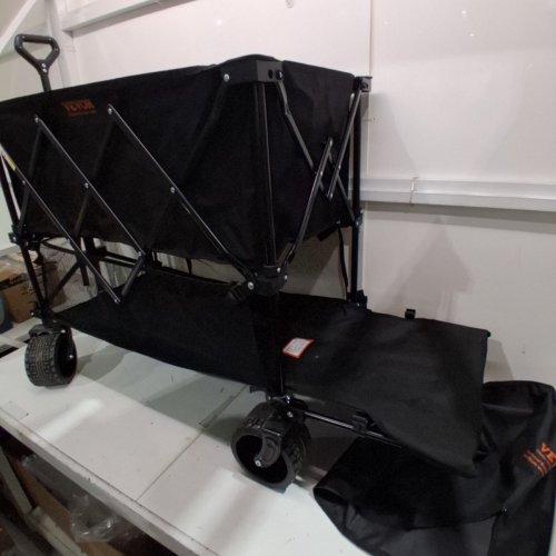 FOLDABLE DOUBLE DECKER HEAVY DUTY COLLAPSIBLE UTILITY WAGON - 400L - BLACK (MODEL: W12) image 4