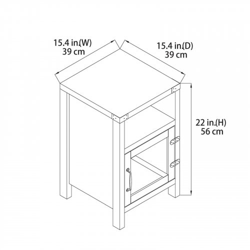 HOMETRENDS END TABLE - 22" - RUSTIC OAK image 2