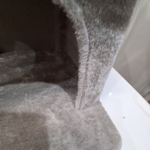 HEYBLY CAT TOWER CONDO FOR INDOOR CATS WITH PADDED PLUSH PERCH AND CAT SELF GROOMER BRUSH - 42.5" - GREY (MODEL: HCT005SG) image 3