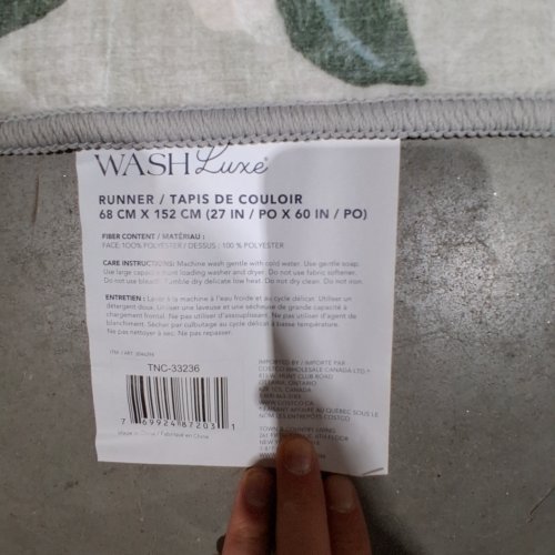 2PC WASH LUXE FLORAL AREA RUG - 5FT X 7FT / 27" X 60" - GREY, BLUE, GREEN, AND WHITE (MODEL: 2046294) image 2