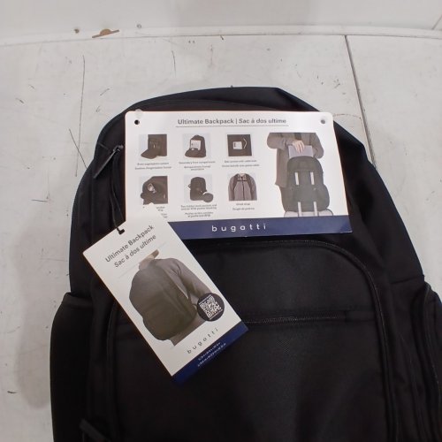 BUGATTI ULTIMATE BACKPACK WITH RFID ZIPPER POCKET - HOLDS UP TO 15.4" LAPTOPS - BLACK (MODEL: 1805676) image 4