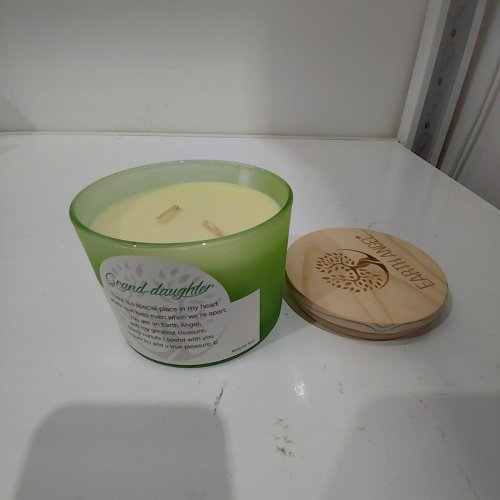 EARTH ANGEL GRAND-DAUGHTER SCENTED SOY CANDLE - 12 OZ - VANILLA - GREEN image 2