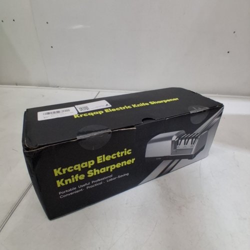 KRCQAP ELECTRIC 3-STAGE DIAMOND ABRASIVE KNIFE SHARPENER - 15° GUIDE ANGLE - STAINLESS STEEL image 6