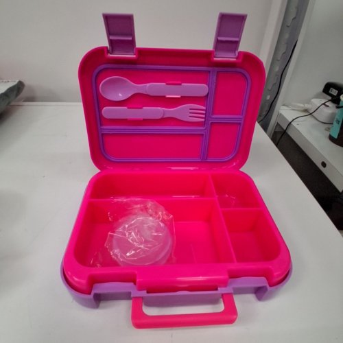 4PC MAINSTAYS KIDS BENTO BOX SET - PINK AND PURPLE image 2