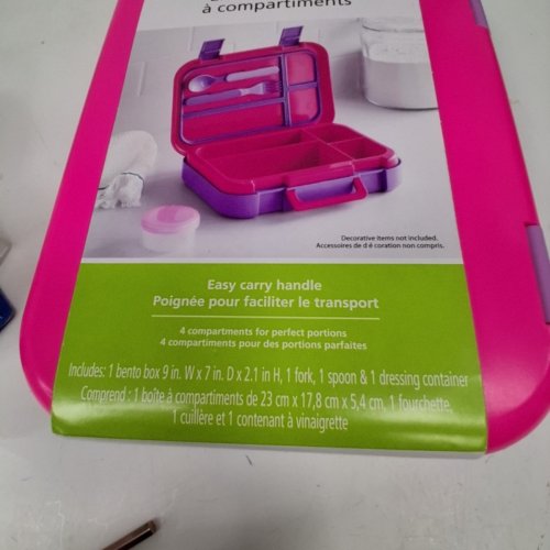 4PC MAINSTAYS KIDS BENTO BOX SET - PINK AND PURPLE image 4