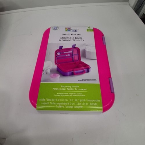 4PC MAINSTAYS KIDS BENTO BOX SET - PINK AND PURPLE image 5