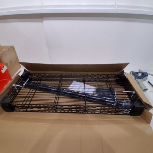 REIBII 3-TIER ADJUSTABLE STEEL WIRE SHELVING UNIT - 35" X 14" X 36" - BLACK image 3