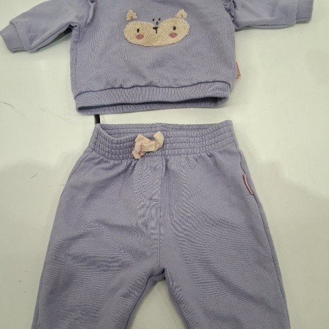 2PC SOURIS MINI SWEATSHIRT AND PANTS SET - 3 MONTHS- LAVENDER image 2