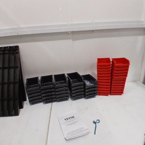 51PC WALL MOUNTED STORAGE BINS - 37"X21" - BLACK/RED - (MODEL: 12119B) image 4