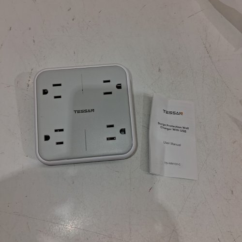 TESSAN 4 MULTI PLUG OUTLET SPLITTER EXTENDER WITH TWO USB + ONE USB-C PORT - 15W - WHITE (MODEL: TS-WM102-C) image 3