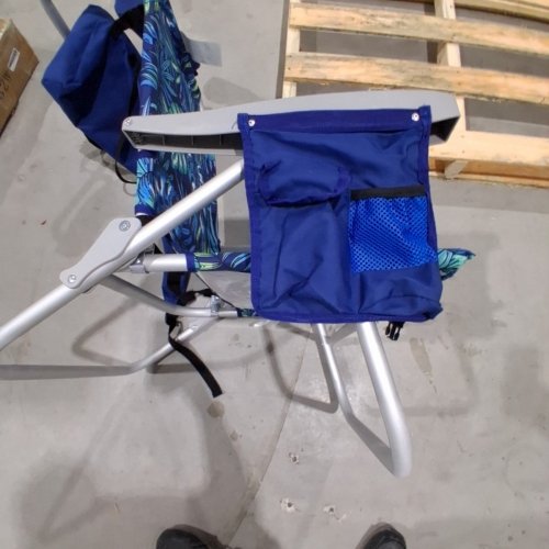 SUNNYFEEL RECLINING FOLDING BEACH CHAIR - TROPICAL BLUE image 3