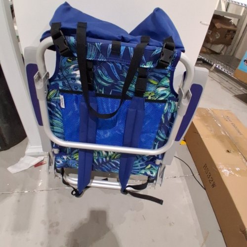 SUNNYFEEL RECLINING FOLDING BEACH CHAIR - TROPICAL BLUE image 4