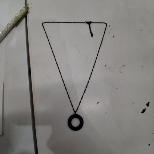 ADULTS CIRCULAR PENDANT NECKLACE -25 MM PENDANT/ 20-22" CHAIN LENGTH - BLACK image 3