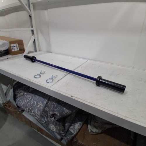 GARVEE POWERLIFTING BAR WITH COLLARS - 4FT - 500 LBS CAP - BLUE image 4