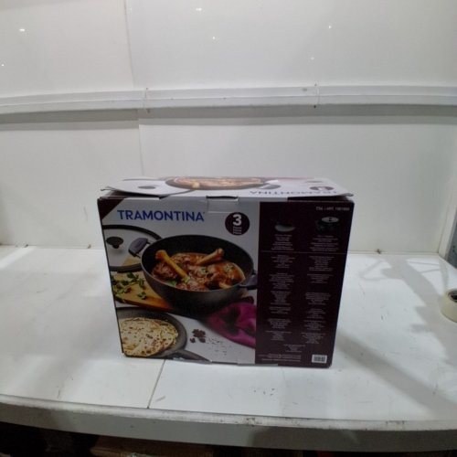 3PC TRAMONTINA PRE-SEASONED CAST IRON SET - 7QT (11") - BLACK (MODEL : 1901865) image 4