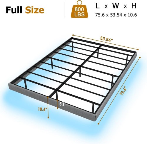 RVONOW FLOATING METAL BED FRAME WITH LED LIGHTS - FULL - GRAY/BLACK - (MODEL: C236-FE-FH) image 2