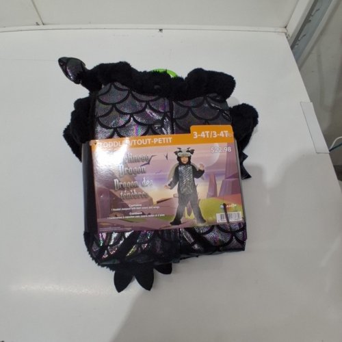 TODDLER ONE PIECE DARKNESS DRAGON COSTUME - 3-4T - BLACK image 2