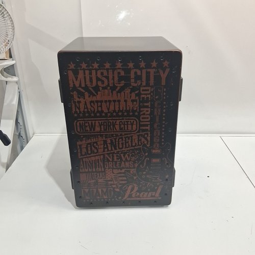 PEARL CAJON ACOUSTIC JAM DRUM, SILKSCREEN FACEPLATE WITH MUSIC GENRE DESIGN - 19.25" X 11.75" - WOOD (MODEL: PCB122B) image 2