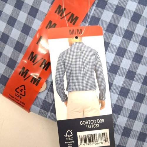 MEN'S LANDS' END BUTTON DOWN SHIRT - MEDIUM - BLUE PLAID (STYLE: 1877032) image 2