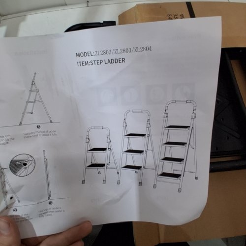 HBTOWER 2 STEP LADDER - 500LBS MAX - 31" - BLACK (MODEL: ZL2803) image 2