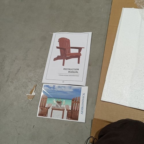 FOLDABLE WOODEN ADIRONDACK CHAIR - 32" X 28" X 35" - BLUE image 4