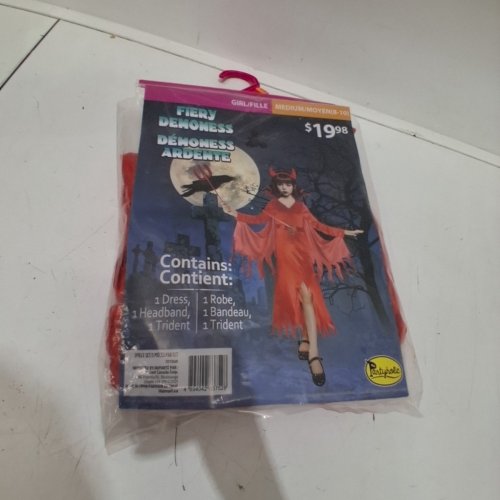 3PC GIRLS PARTYHOLIC FIERY DEMONESS COSTUME - MEDIUM 8-10 - RED (STYLE: 70196) image 3