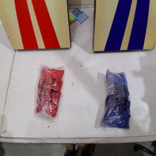 2PK SOLID WOODEN CORNHOLE BOARD SET WITH 2 CORN HOLE TOSS BOARDS & 8 BEAN BAGS - 2FT X 1FT - RED/BLUE image 4