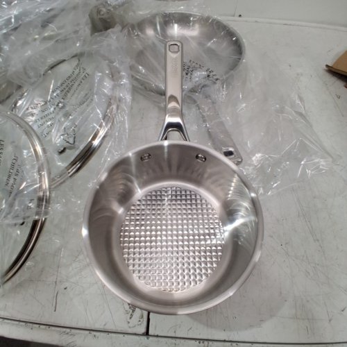 10PC STARFRIT THE ROCK PERFORMANCE STAINLESS STEEL COOKWARE SET WITH 3 SAUCEPANS, STOCKPOT & FRY PAN WITH LIDS - SILVER/SATIN FINISH (MODEL: 031124-001-0000) image 5