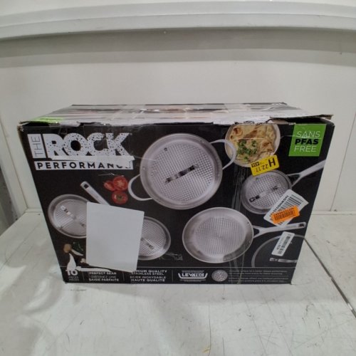 10PC STARFRIT THE ROCK PERFORMANCE STAINLESS STEEL COOKWARE SET WITH 3 SAUCEPANS, STOCKPOT & FRY PAN WITH LIDS - SILVER/SATIN FINISH (MODEL: 031124-001-0000) image 7