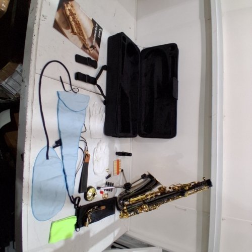 KMISE E FLAT ALTO SAXOPHONE FULL KIT - LIGHTWEIGHT - BLACK AND GOLD (MODEL: MI1172-CA) image 3