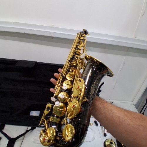 KMISE E FLAT ALTO SAXOPHONE FULL KIT - LIGHTWEIGHT - BLACK AND GOLD (MODEL: MI1172-CA) image 5