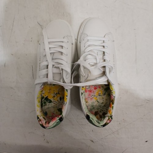 WOMENS TED BAKER MAISIE LEATHER COURT SHOES - SIZE 6 - WHITE/FLORAL (STYLE: 3756606) image 4
