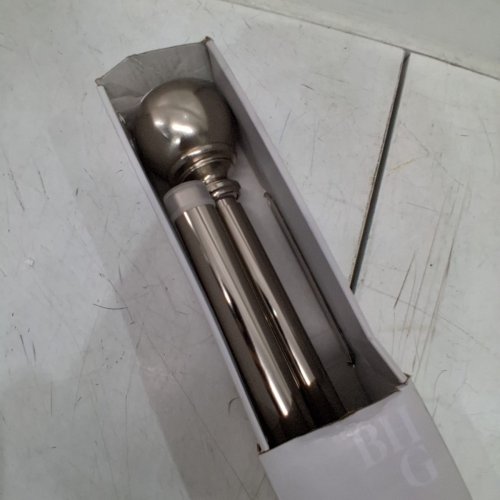 BETTER HOMES AND GARDENS 1” BRUSHED NICKEL BALL ADJUSTABLE CURTAIN ROD - 42" - 120" - NICKEL image 3