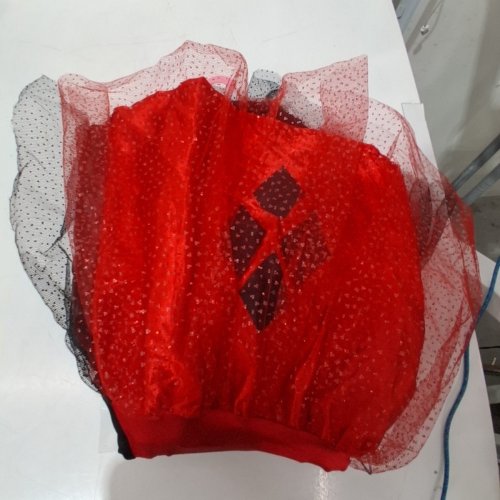 6PC GIRLS RUBIES DC HARLEY QUINN COSTUME - MEDIUM (8-10) - RED / BLACK image 3
