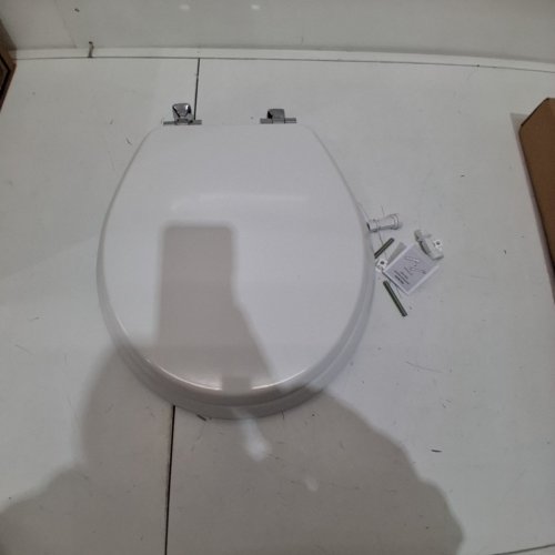 MAYFAIR WOODEN TOILET SEAT - ROUND - 16.7" - WHITE image 3