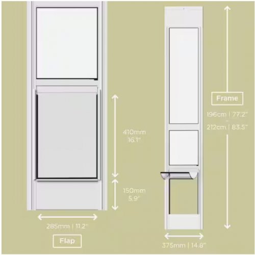 HAKUNA PETS GLASS PATIO PET DOOR FOR SLIDING DOORS - LARGE (77.2 - 83.5" H - WHITE (MODEL: 5077) image 2