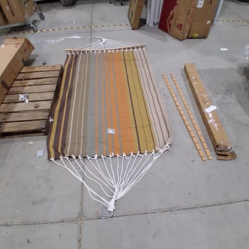LAZY DAZE HAMMOCKS QUICK DRY HAMMOCK WITH SPREADER BAR - 11FT - COFFEE STRIPES (MODEL: HM-TH-COFFEE-S) image 3