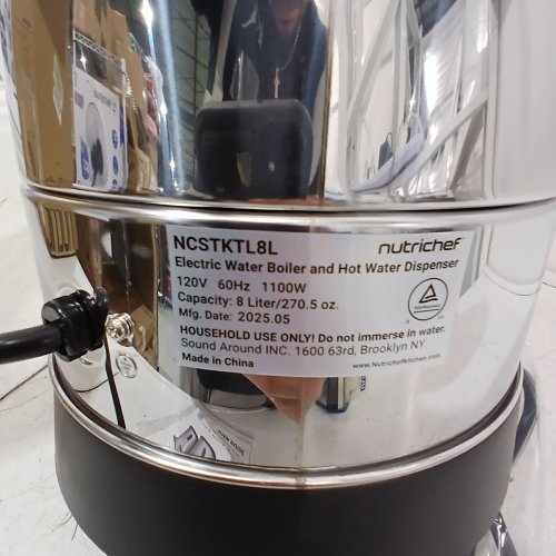 NUTRICHEF ELECTRIC WATER BOILER AND HOT WATER DISPENSER - 8L - 19" X 9" X 9" - SILVER - (MODEL: NCSTKTL8L) image 5