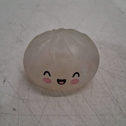 DUMPLING SQUISHY TOY - 4" - TRANSLUCENT WHITE image 2
